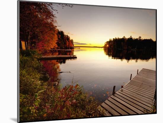 Lake Millinocket at Sunrise, Baxter State Park, Maine, New England, USA, North America-Alan Copson-Mounted Photographic Print