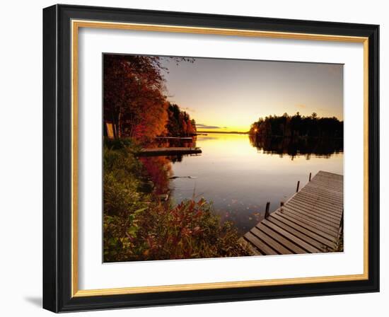 Lake Millinocket at Sunrise, Baxter State Park, Maine, New England, USA, North America-Alan Copson-Framed Photographic Print