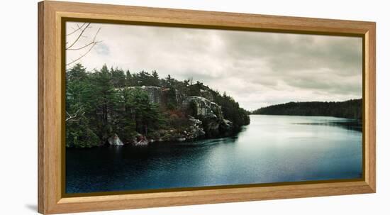 Lake Minnewaska in Minnewaska State Park, Catskill Mountains, New York State, USA-null-Framed Stretched Canvas
