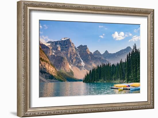 Lake Moraine, Near Lake Louise, Banff National Park, Canadian Rockies-Luis Leamus-Framed Photographic Print