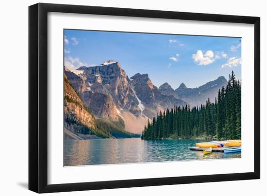 Lake Moraine, Near Lake Louise, Banff National Park, Canadian Rockies-Luis Leamus-Framed Photographic Print