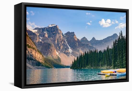 Lake Moraine, Near Lake Louise, Banff National Park, Canadian Rockies-Luis Leamus-Framed Premier Image Canvas