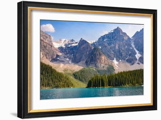 Lake Moraine, Near Lake Louise, Banff National Park, Canadian Rockies-Luis Leamus-Framed Photographic Print