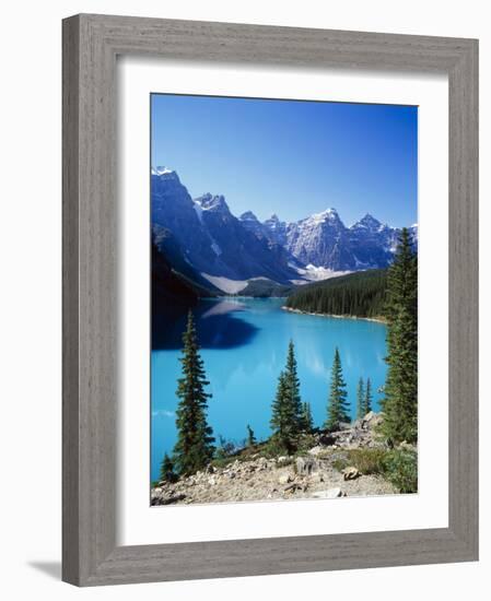Lake Moraine, Valley of the Ten Peaks, Banff National Park, Alberta, Canada-Hans Peter Merten-Framed Photographic Print
