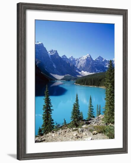 Lake Moraine, Valley of the Ten Peaks, Banff National Park, Alberta, Canada-Hans Peter Merten-Framed Photographic Print