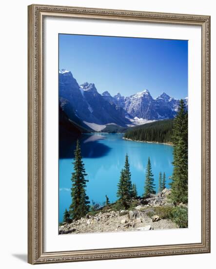 Lake Moraine, Valley of the Ten Peaks, Banff National Park, Alberta, Canada-Hans Peter Merten-Framed Photographic Print