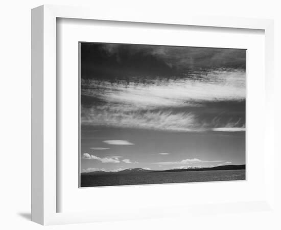 Lake Narrow Strip Of Mts Low Horizon "Yellowstone Lake Yellowstone NP" Wyoming 1933-1942-Ansel Adams-Framed Art Print