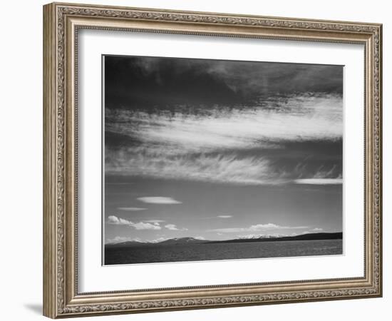 Lake Narrow Strip Of Mts Low Horizon "Yellowstone Lake Yellowstone NP" Wyoming 1933-1942-Ansel Adams-Framed Art Print