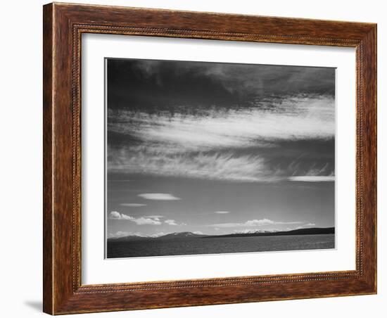 Lake Narrow Strip Of Mts Low Horizon "Yellowstone Lake Yellowstone NP" Wyoming 1933-1942-Ansel Adams-Framed Art Print