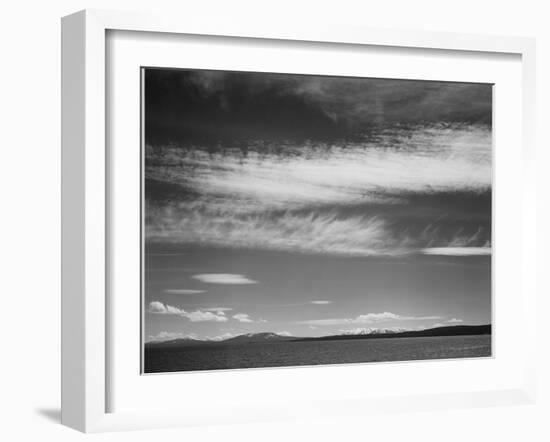 Lake Narrow Strip Of Mts Low Horizon "Yellowstone Lake Yellowstone NP" Wyoming 1933-1942-Ansel Adams-Framed Art Print