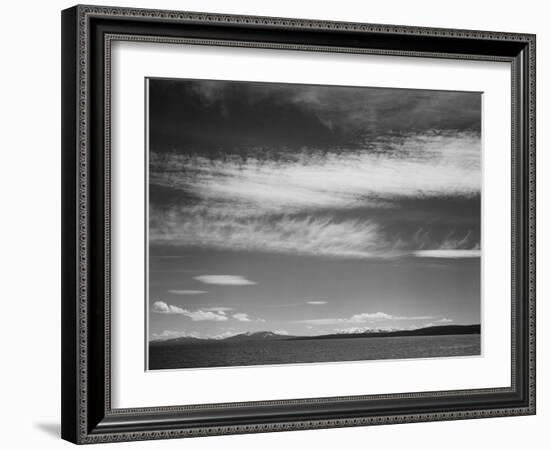 Lake Narrow Strip Of Mts Low Horizon "Yellowstone Lake Yellowstone NP" Wyoming 1933-1942-Ansel Adams-Framed Art Print