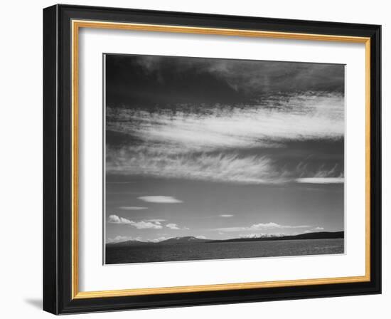 Lake Narrow Strip Of Mts Low Horizon "Yellowstone Lake Yellowstone NP" Wyoming 1933-1942-Ansel Adams-Framed Art Print