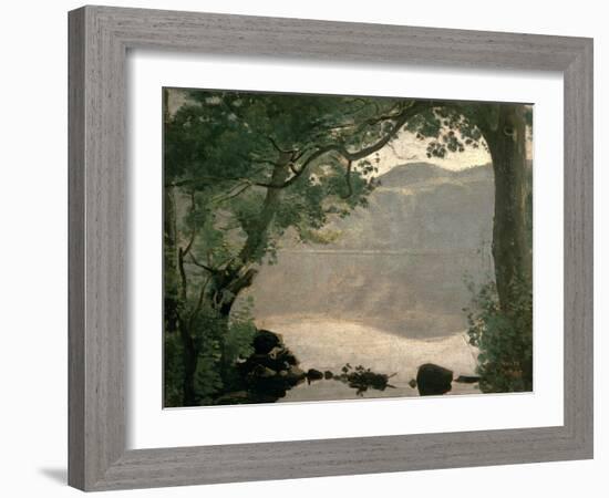 Lake Nemi, 1843-Jean-Baptiste-Camille Corot-Framed Giclee Print