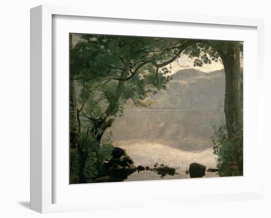 Lake Nemi, 1843-Jean-Baptiste-Camille Corot-Framed Giclee Print