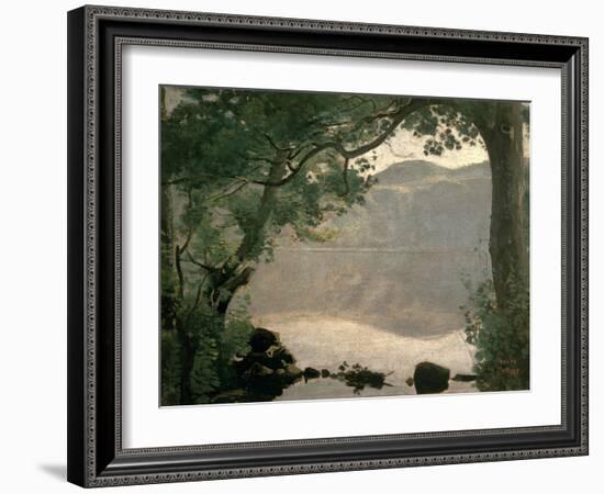 Lake Nemi, 1843-Jean-Baptiste-Camille Corot-Framed Giclee Print