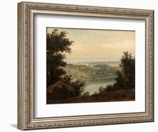 Lake Nemi, in the Background the City of Genzano, Late 18th-Early 19th Century-Pierre Henri de Valenciennes-Framed Giclee Print