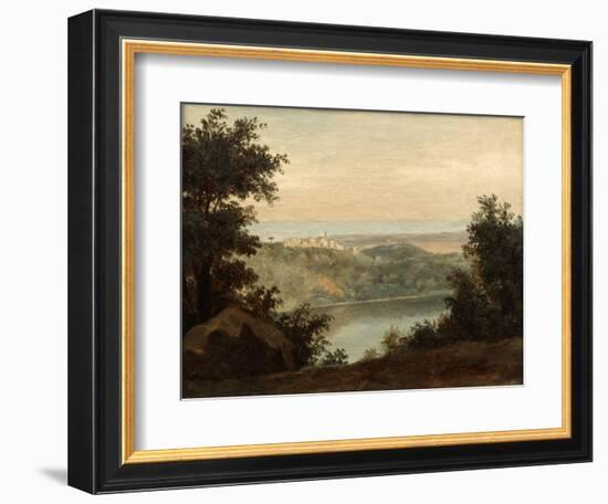 Lake Nemi, in the Background the City of Genzano, Late 18th-Early 19th Century-Pierre Henri de Valenciennes-Framed Giclee Print