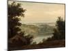 Lake Nemi, in the Background the City of Genzano, Late 18th-Early 19th Century-Pierre Henri de Valenciennes-Mounted Giclee Print