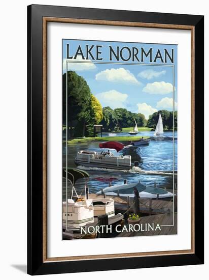 Lake Norman, North Carolina - Boating Scene-Lantern Press-Framed Art Print