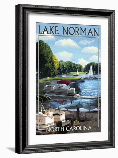 Lake Norman, North Carolina - Boating Scene-Lantern Press-Framed Art Print