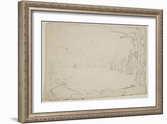 Lake of Dead Trees, Catskill, 1825 (Graphite Pencil on Off-White Paper)-Thomas Cole-Framed Giclee Print