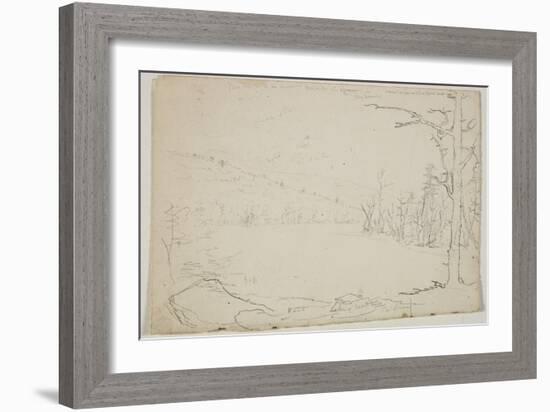 Lake of Dead Trees, Catskill, 1825 (Graphite Pencil on Off-White Paper)-Thomas Cole-Framed Giclee Print