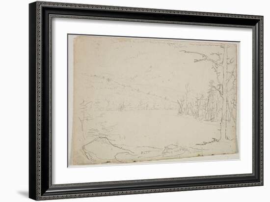 Lake of Dead Trees, Catskill, 1825 (Graphite Pencil on Off-White Paper)-Thomas Cole-Framed Giclee Print