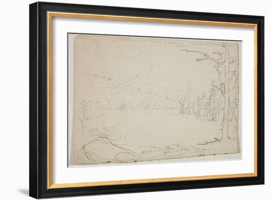 Lake of Dead Trees, Catskill, 1825 (Graphite Pencil on Off-White Paper)-Thomas Cole-Framed Giclee Print