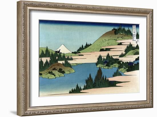 Lake of Hakone in Sagami Province-Katsushika Hokusai-Framed Art Print