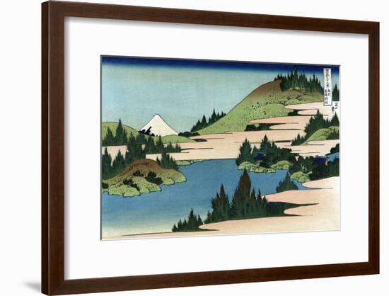 Lake of Hakone in Sagami Province-Katsushika Hokusai-Framed Art Print