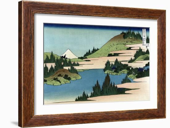 Lake of Hakone in Sagami Province-Katsushika Hokusai-Framed Art Print