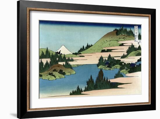 Lake of Hakone in Sagami Province-Katsushika Hokusai-Framed Art Print