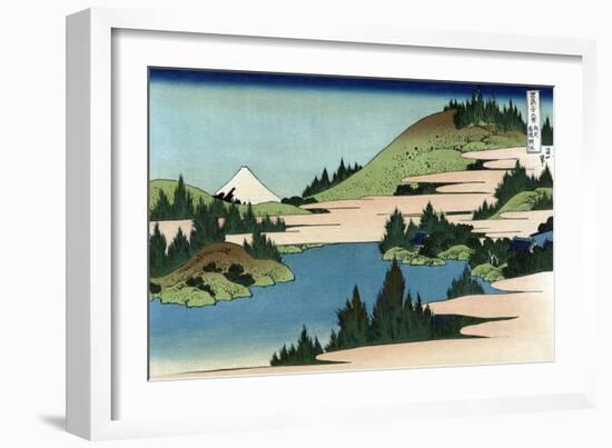 Lake of Hakone in Sagami Province-Katsushika Hokusai-Framed Art Print