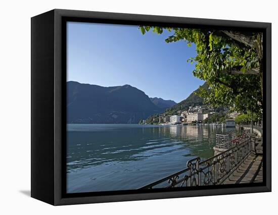 Lake of Lugano, Lugano, Canton Tessin, Switzerland, Europe-Angelo Cavalli-Framed Premier Image Canvas