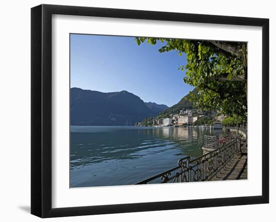 Lake of Lugano, Lugano, Canton Tessin, Switzerland, Europe-Angelo Cavalli-Framed Photographic Print