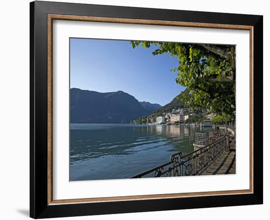 Lake of Lugano, Lugano, Canton Tessin, Switzerland, Europe-Angelo Cavalli-Framed Photographic Print