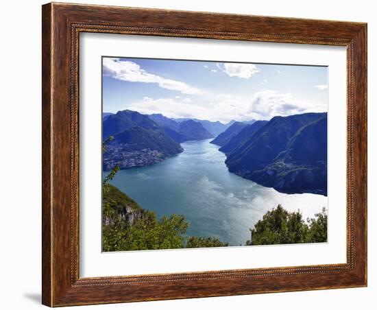 Lake of Lugano, Lugano, Canton Tessin, Switzerland, Europe-Angelo Cavalli-Framed Photographic Print