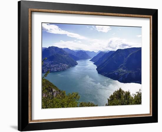 Lake of Lugano, Lugano, Canton Tessin, Switzerland, Europe-Angelo Cavalli-Framed Photographic Print