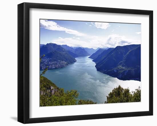 Lake of Lugano, Lugano, Canton Tessin, Switzerland, Europe-Angelo Cavalli-Framed Photographic Print