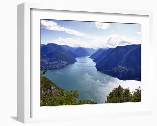 Lake of Lugano, Lugano, Canton Tessin, Switzerland, Europe-Angelo Cavalli-Framed Photographic Print