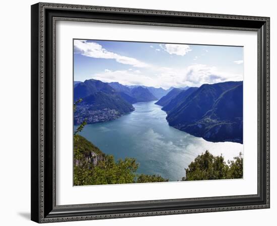 Lake of Lugano, Lugano, Canton Tessin, Switzerland, Europe-Angelo Cavalli-Framed Photographic Print