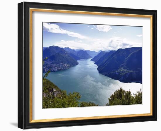 Lake of Lugano, Lugano, Canton Tessin, Switzerland, Europe-Angelo Cavalli-Framed Photographic Print