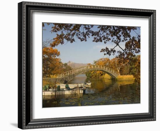 Lake Onuma and Mount Komaga-Dake, Onuma Quasi-National Park, Hokkaido, Japan-Schlenker Jochen-Framed Photographic Print