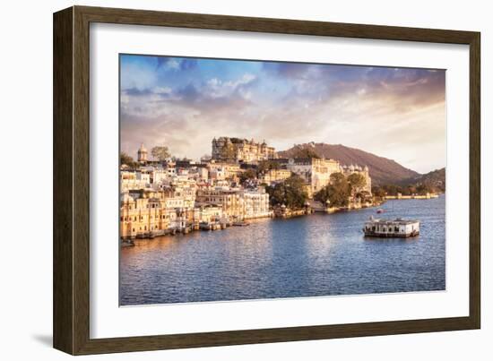 Lake Pichola and City Palace in India-Marina Pissarova-Framed Photographic Print