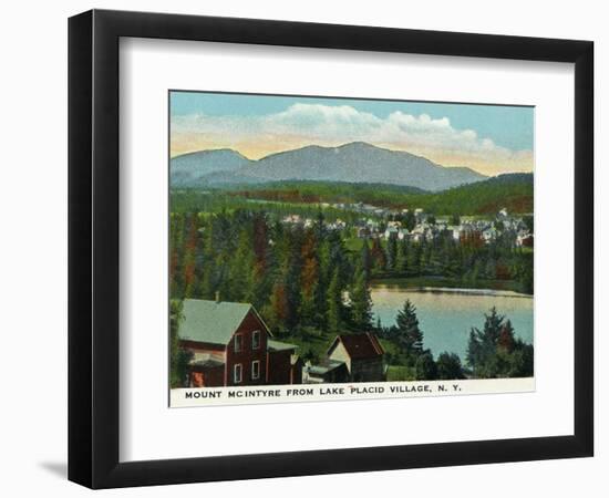 Lake Placid, New York - View of Mount Mcintyre from the Village, c.1916-Lantern Press-Framed Art Print