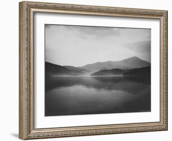 Lake Placid Reflecting White Face Mountain-John Dominis-Framed Photographic Print