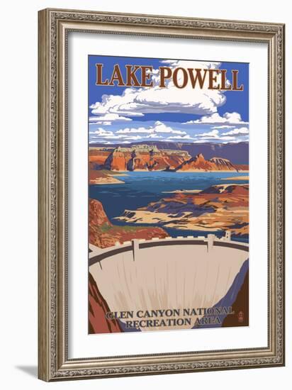 Lake Powell Dam View-Lantern Press-Framed Art Print