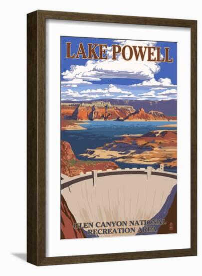 Lake Powell Dam View-Lantern Press-Framed Art Print