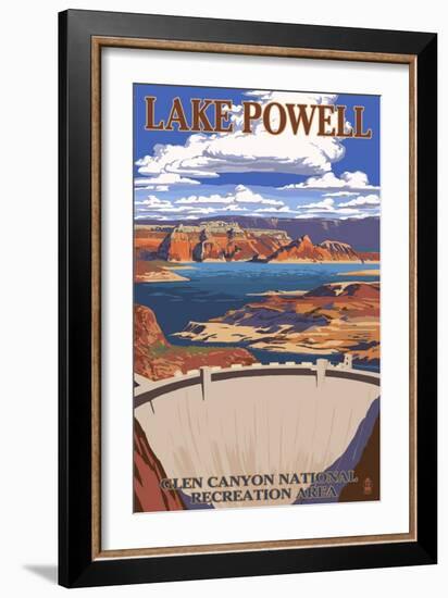 Lake Powell Dam View-Lantern Press-Framed Art Print