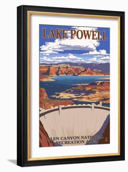 Lake Powell Dam View-Lantern Press-Framed Art Print